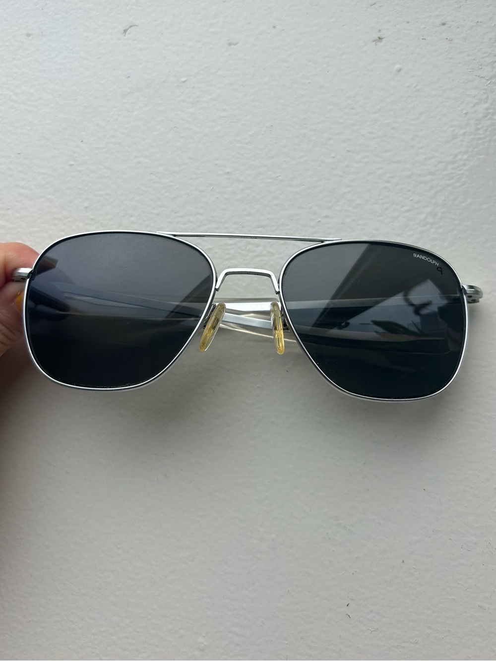 Randolph Engineering Polarized Silver Frame Dark Gray Lenses Sunglasses